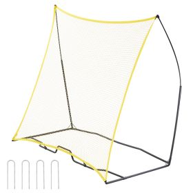 Soccer Rebounder, Portable Soccer Trainer, 7x7FT Iron & Polyester Soccer Practice Equipment, Sports Football Rebounder Wall with Portable Bag